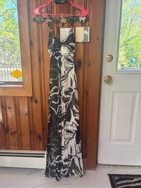 Express Black and White Floral Maxi Dress